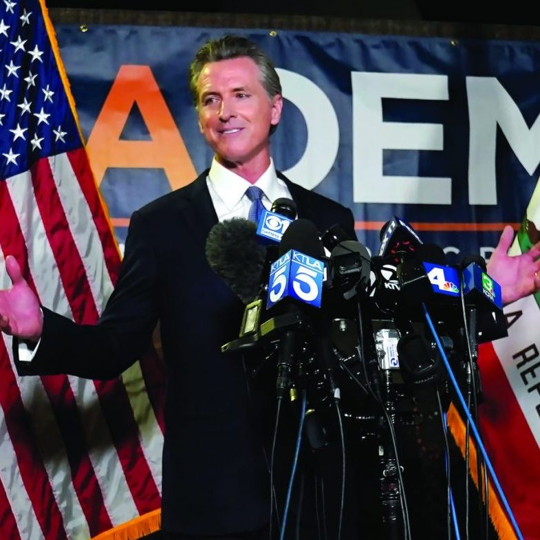 SACRAMENTO, Calif. — California Gov. Gavin Newsom addresses reporters after beating back the recall attempt that aimed to remove him from office, at the John L. Burton California Democratic Party headquarters in Sacramento, Calif., Tuesday, Sept. 14, 2021. 